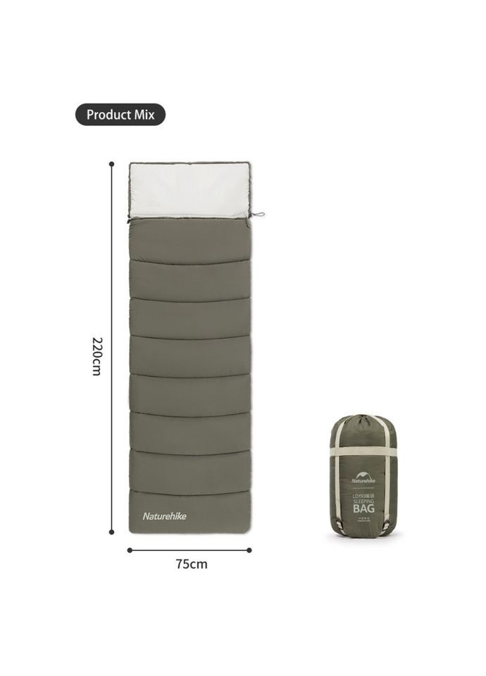 Спальник з капюшоном LD250 CNK2300SD016, темно-зелений (A-017732) Naturehike (317405599)