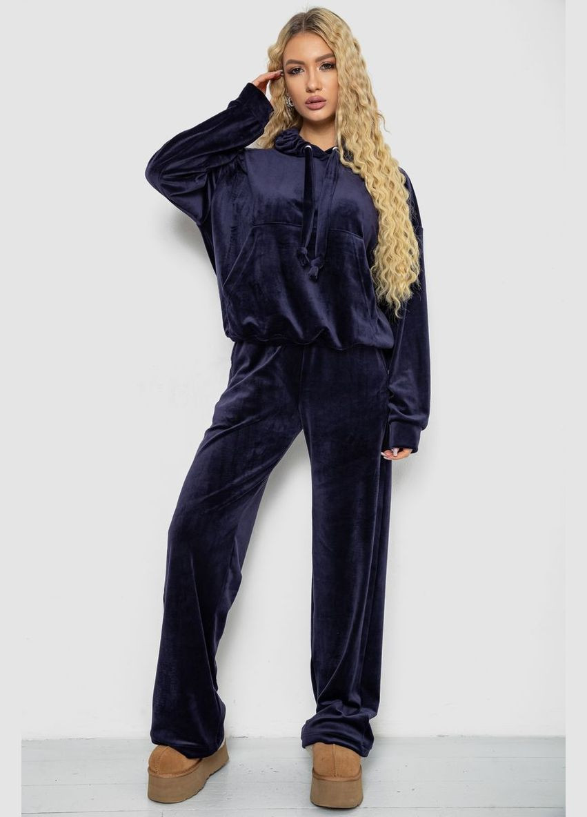 Спортивний костюм жіночий велюровий вільного крою чорний розмір L (sku_241R2001-20) Ager (316319302)