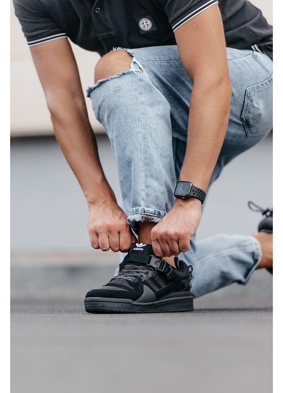 КРОСІВКИ ЖІНОЧІ ADIDAS FORUM X BAD BUNNY BLACK АДІДАС ФОРУМ БЕД БАННІ No Brand чорні демісезони (367175890)