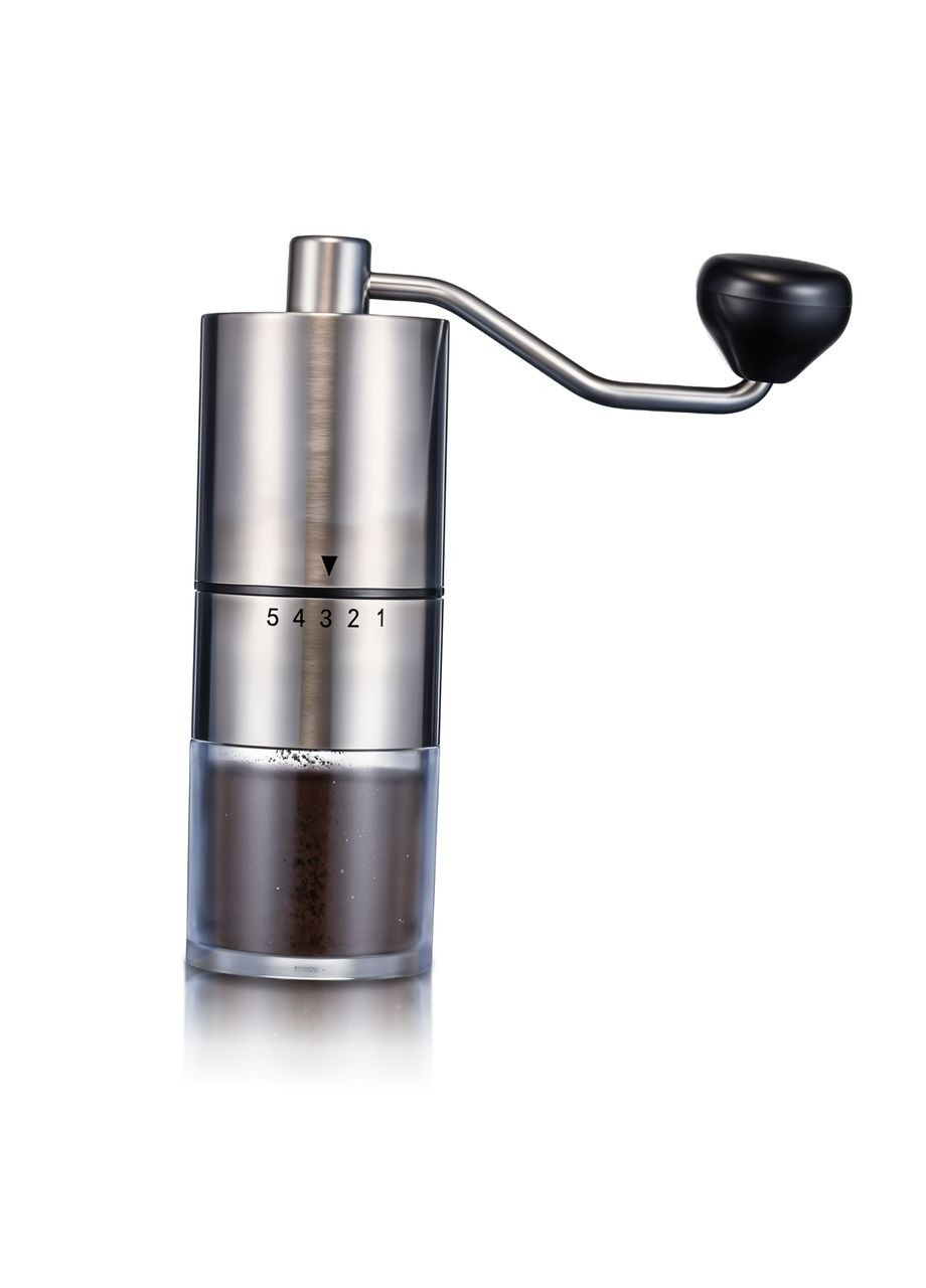Кавомолка ручна з керамічними жорнами та регулюванням ступеня помолу, Срібло (MCG-709) No Brand (342418081)