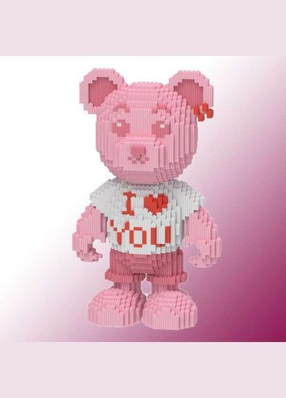 Конструктор для взрослых и детей Magic Blocks "I love you" Розовый на 4450 деталей. Мишка Тедди 34 см Limo Toy (282430873)