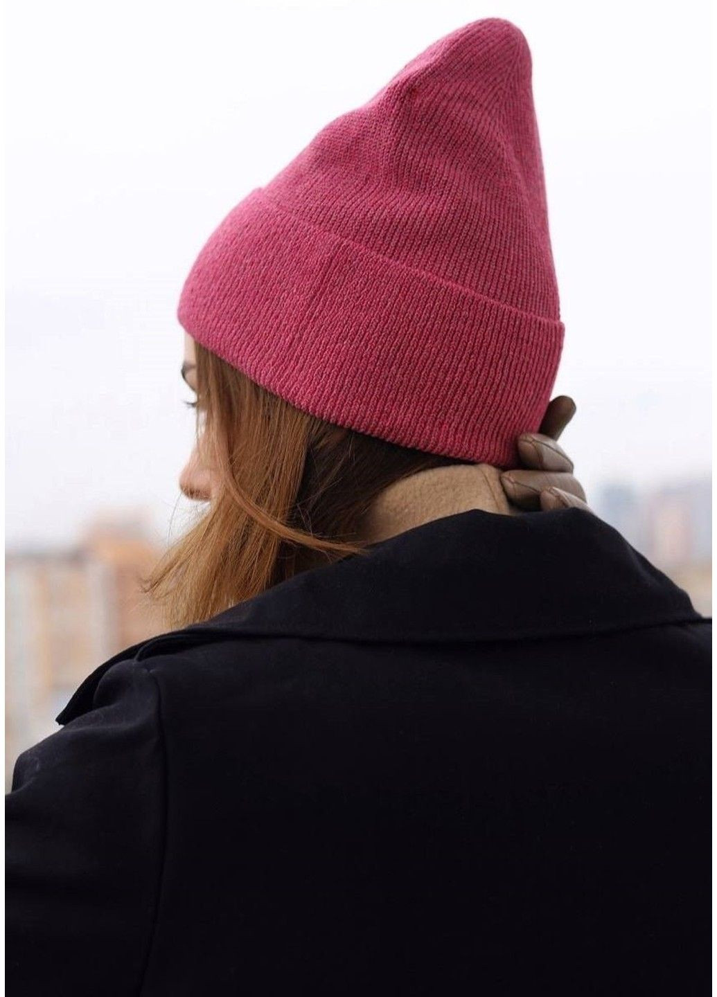 Шапка жіноча біні малинова Fashion (306442603)