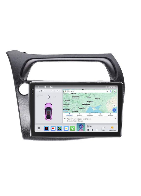 Штатна магнітола 9" для Honda Civic Type R VIII Рестайлінг 2008-2011 4/64 QLED CarPlay 360 Prime 5 шт. Lesko (336200347)