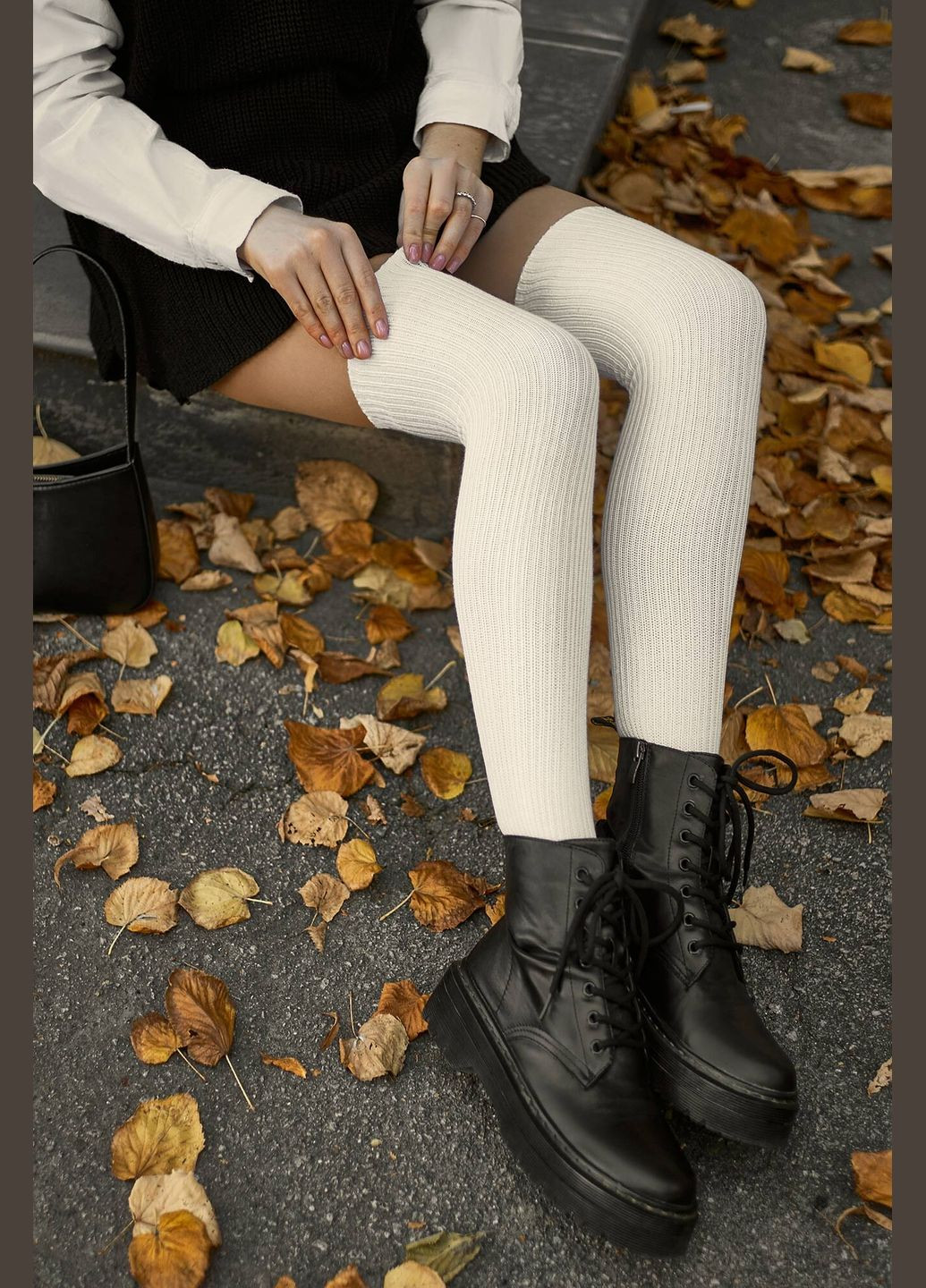 Білі в'язані панчохи SOX (311512183)