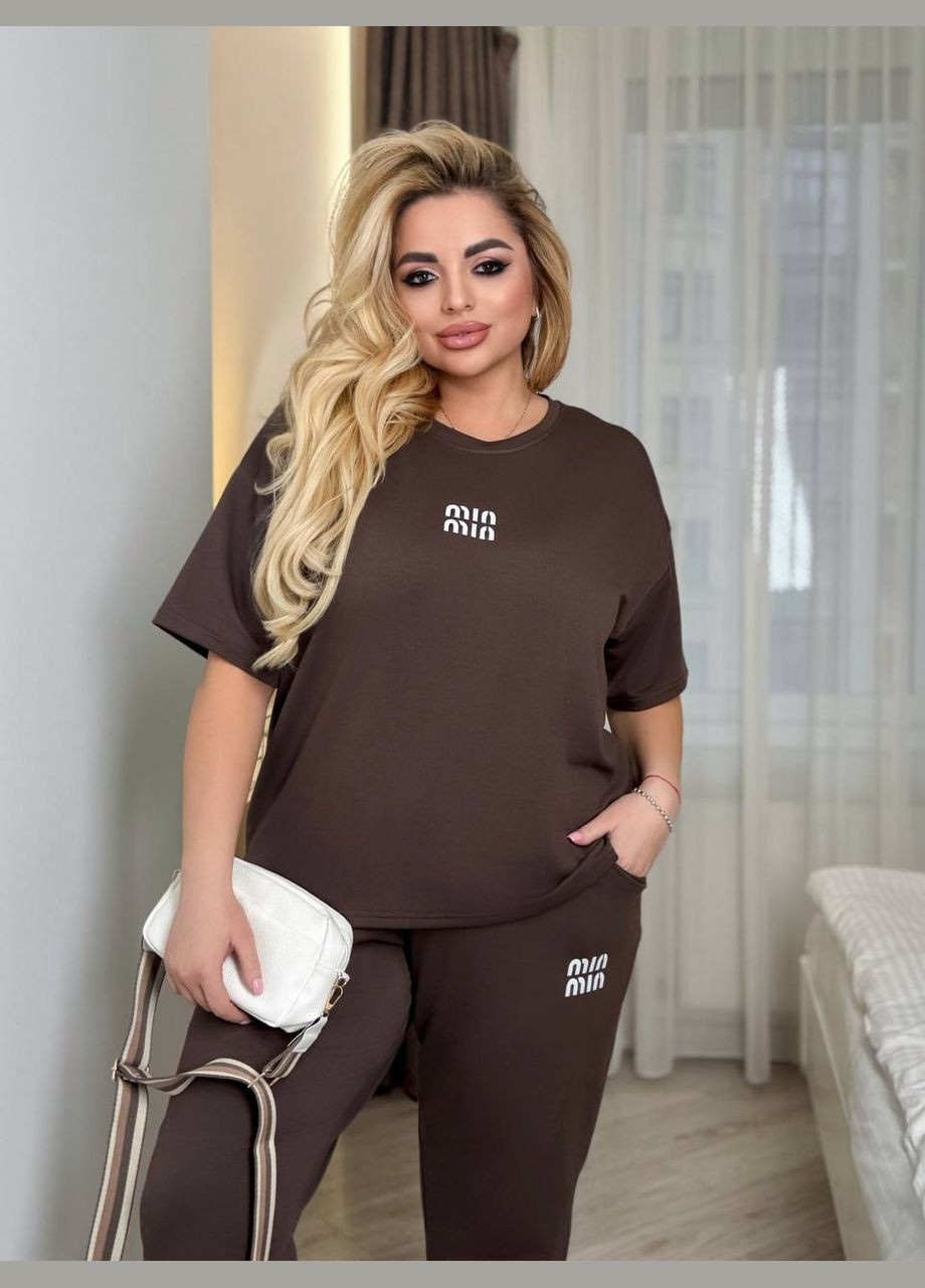 Повсякденний костюм двійка у кольорі: шоколад No Brand 200-1 (334101124)