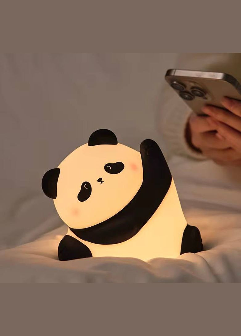 Нічник дитячий силіконовий Панда м'який сенсорний з акумулятором (S02) No Brand (331738153)