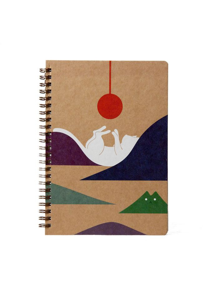 Блокнот "Кот и солнце" эко крафт-картон 11134-KR формат А5 на пружине Kiri sketch (304408207)