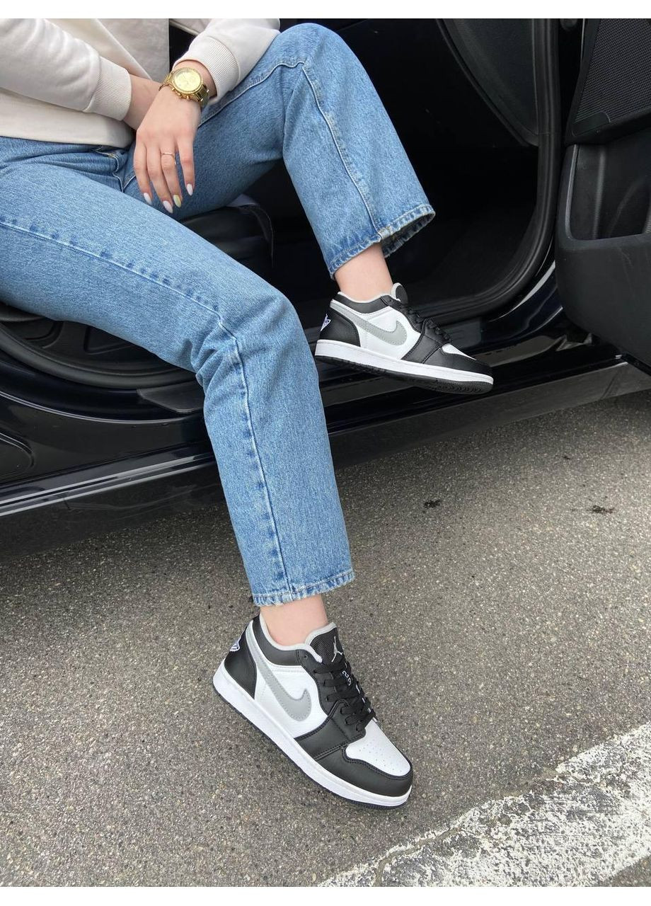 Сірі Осінні кросівки чоловічі nike air jordan 1 low black grey найк аір джордан No Brand