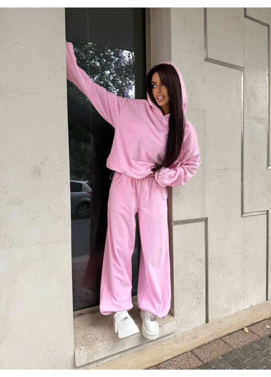 Женский спортивный костюм из флиса: худые с капюшоном и брюки на фиксаторах. MonCher (362697834)