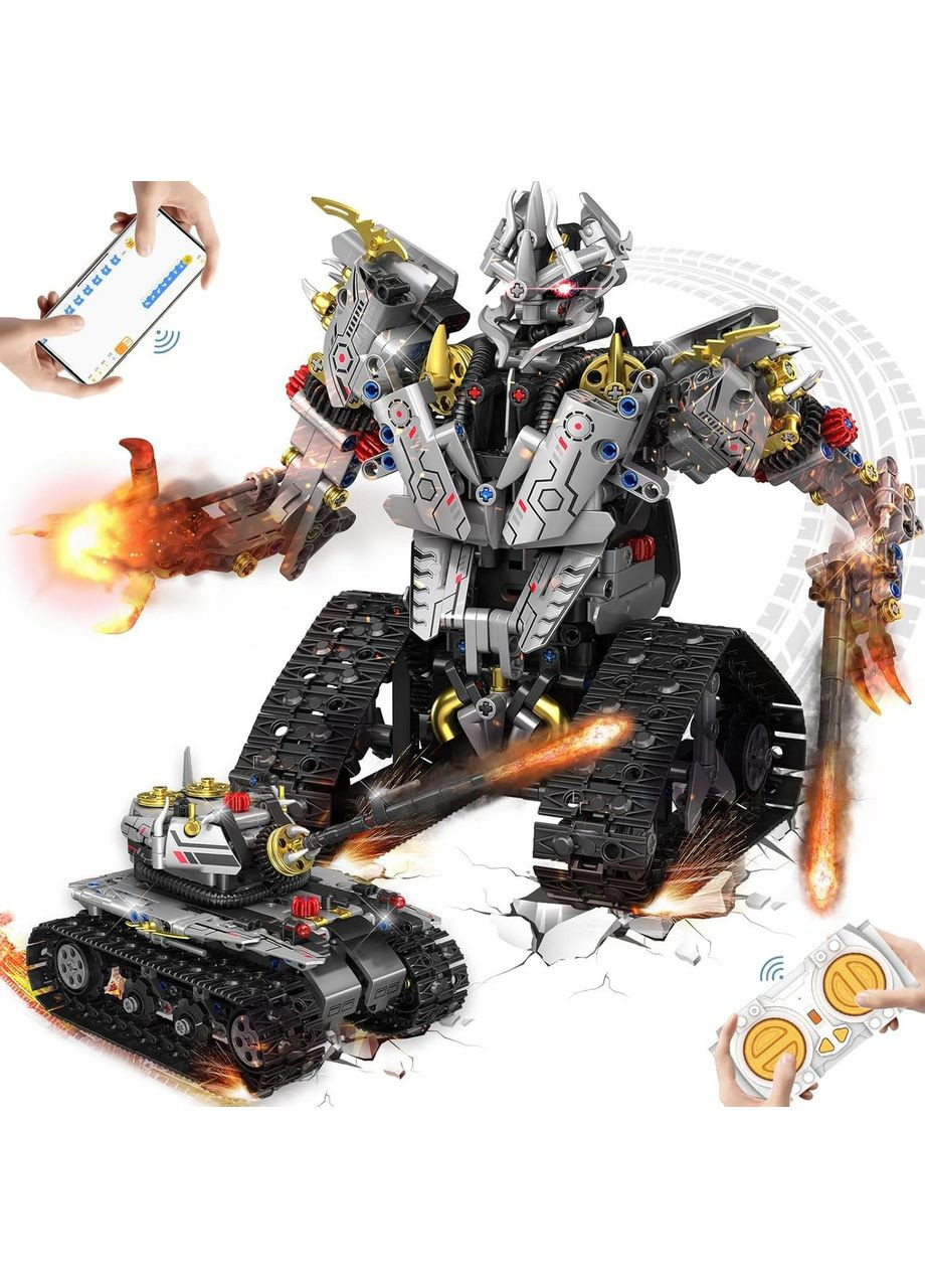 Трансформер-робот Мегатрон, управляемый конструктор, 2 в 1 машинка и робот с приложением и пультом управления Unbranded (341288525)