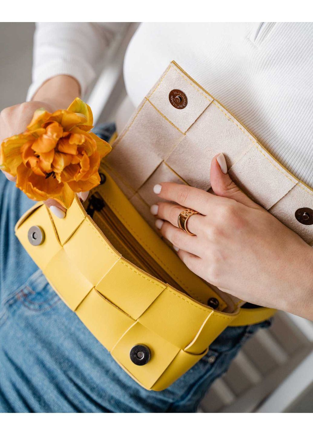 Сумка жіноча Енді жовта екошкіра клатч для молоді з магнітом одне відділення ProDobro (367264165)