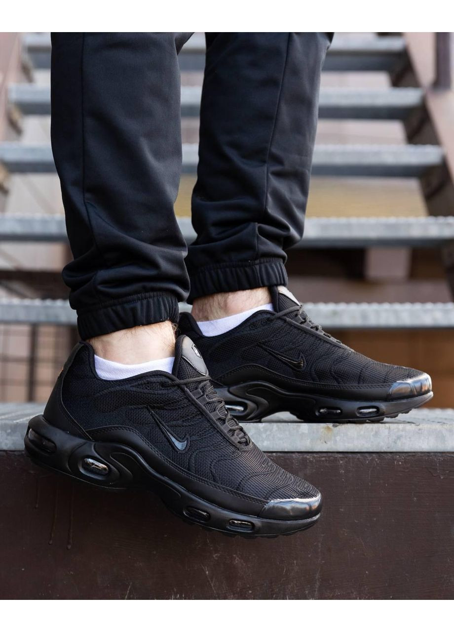 КРОССОВКИ ЖЕНСКИЕ NIKE AIR MAX TN BLACK НАЙК АИР МАКС ТН ПЛЮС No Brand чёрные демисезоны (367172181)