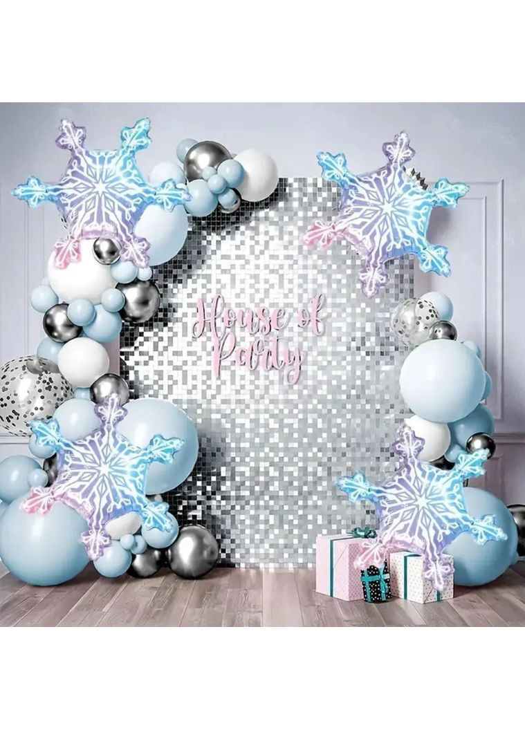Набор 80 шаров для арки фотозоны Танец мороза Белый и голубой No Brand (367735388)