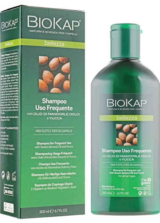 Шампунь для частого використання BioKap Shampoo Uso Frequente 200ml (816648-87730) Biosline (368660986)