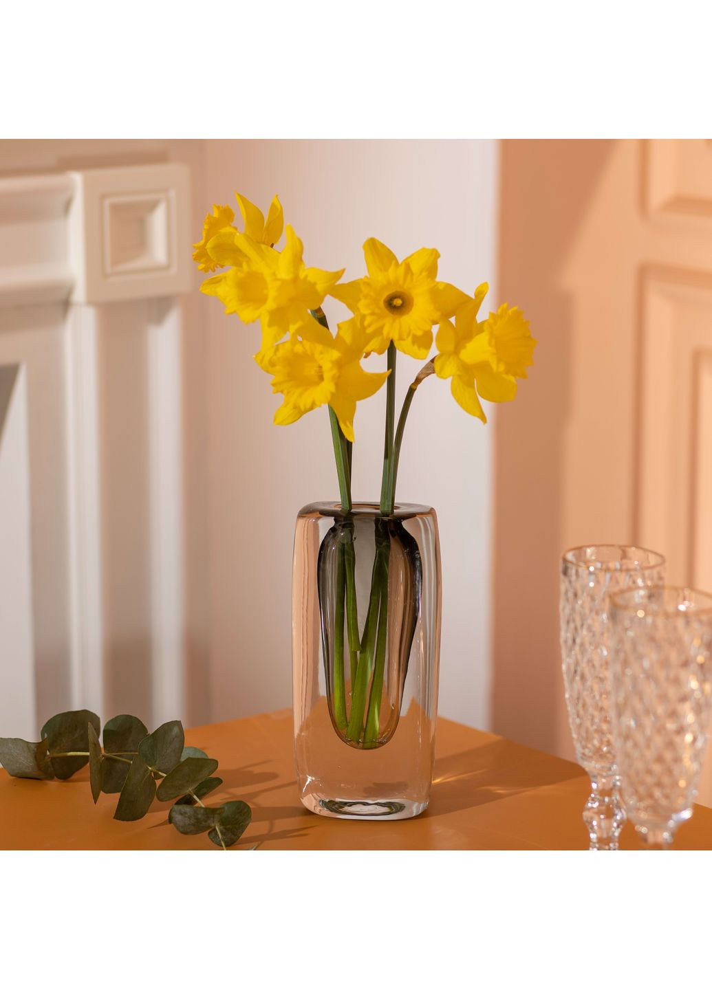 Ваза для цветов Flower Season стеклянная в стиле Минимализм 18.5 см серая HP-10-17 No Brand (348467695)