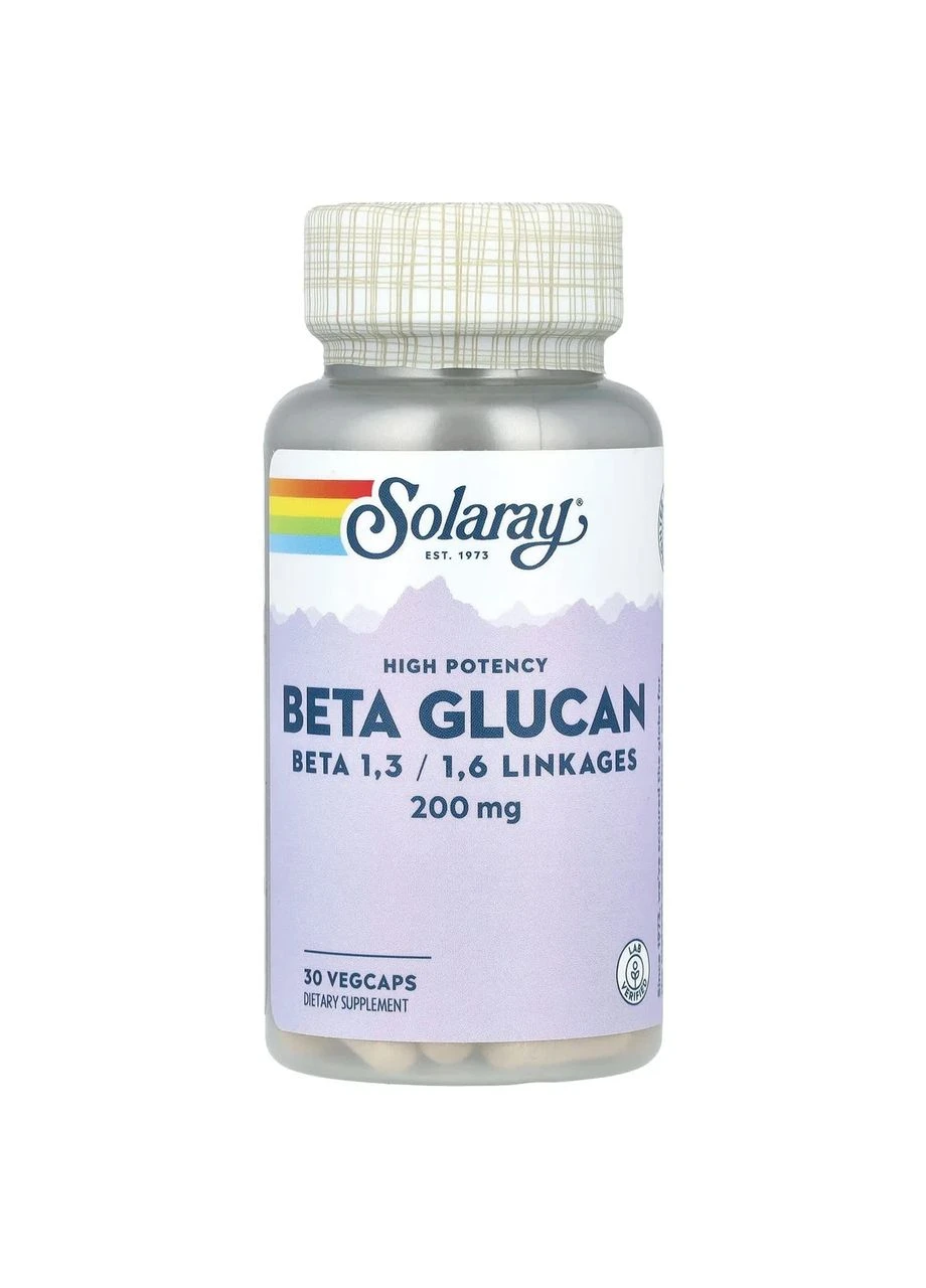 Бета-глюканы 200 мг, 30 капсул Solaray (366817406)