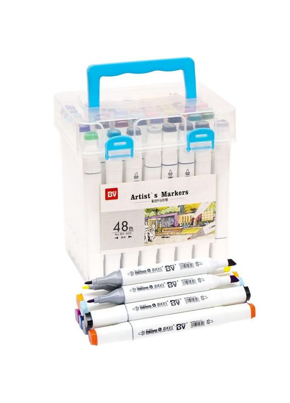 Набір скетч-маркерів H820-48, 48 кольорів у боксі Bambi (340462652)