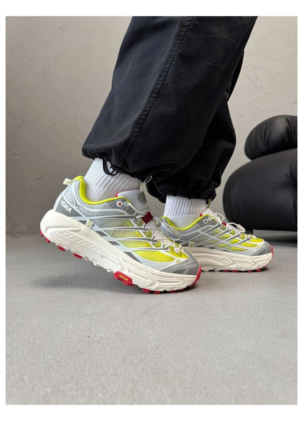 Комбіновані Осінні кросівки чоловічі hoka x No Brand Nicole McLaughlin Mafate Three2 Silver/Green