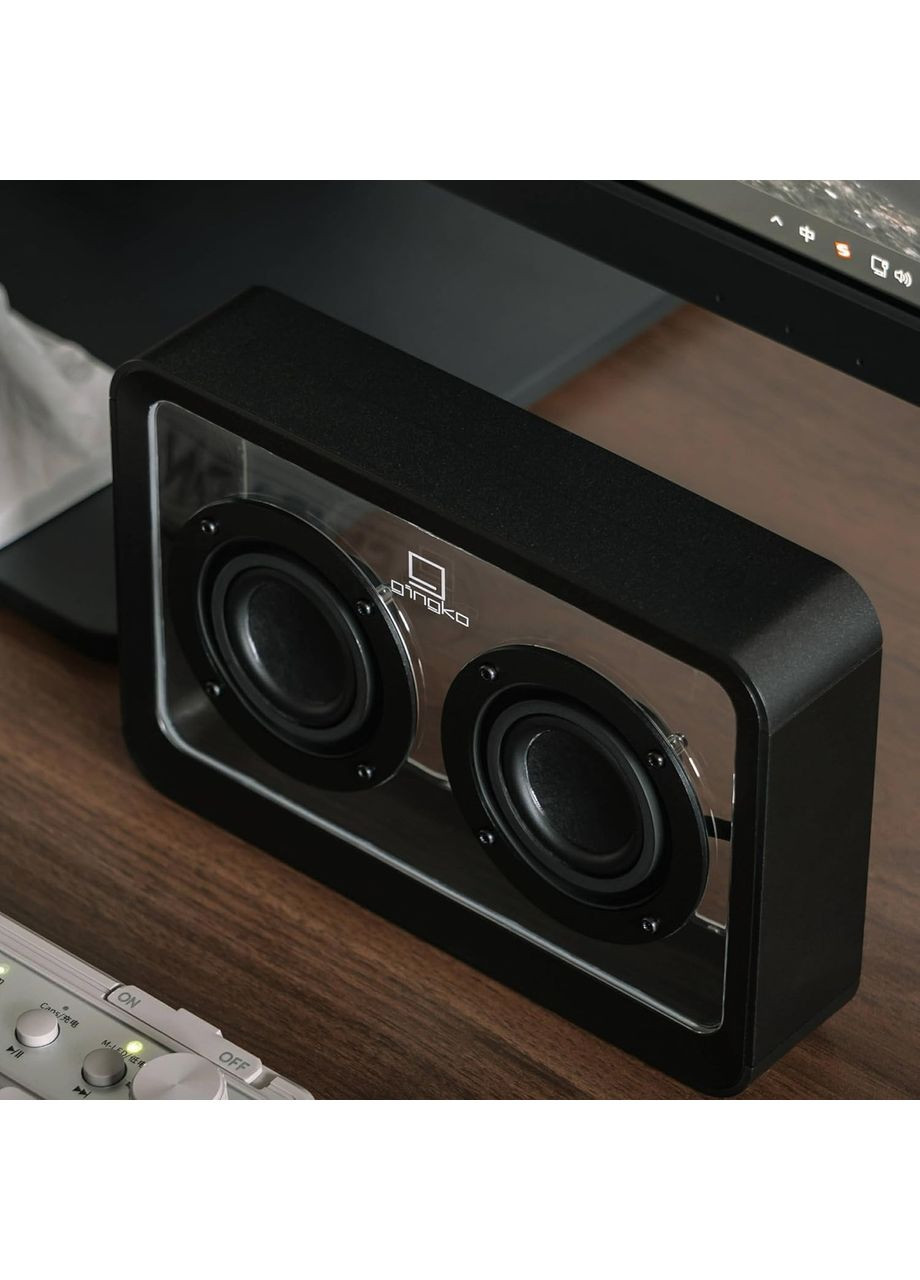 Портативная беспроводная колонка с Bluetooth, с подсветкой, басом и USB-C зарядкой, Прозрачно-Черная Gingko (365721895)
