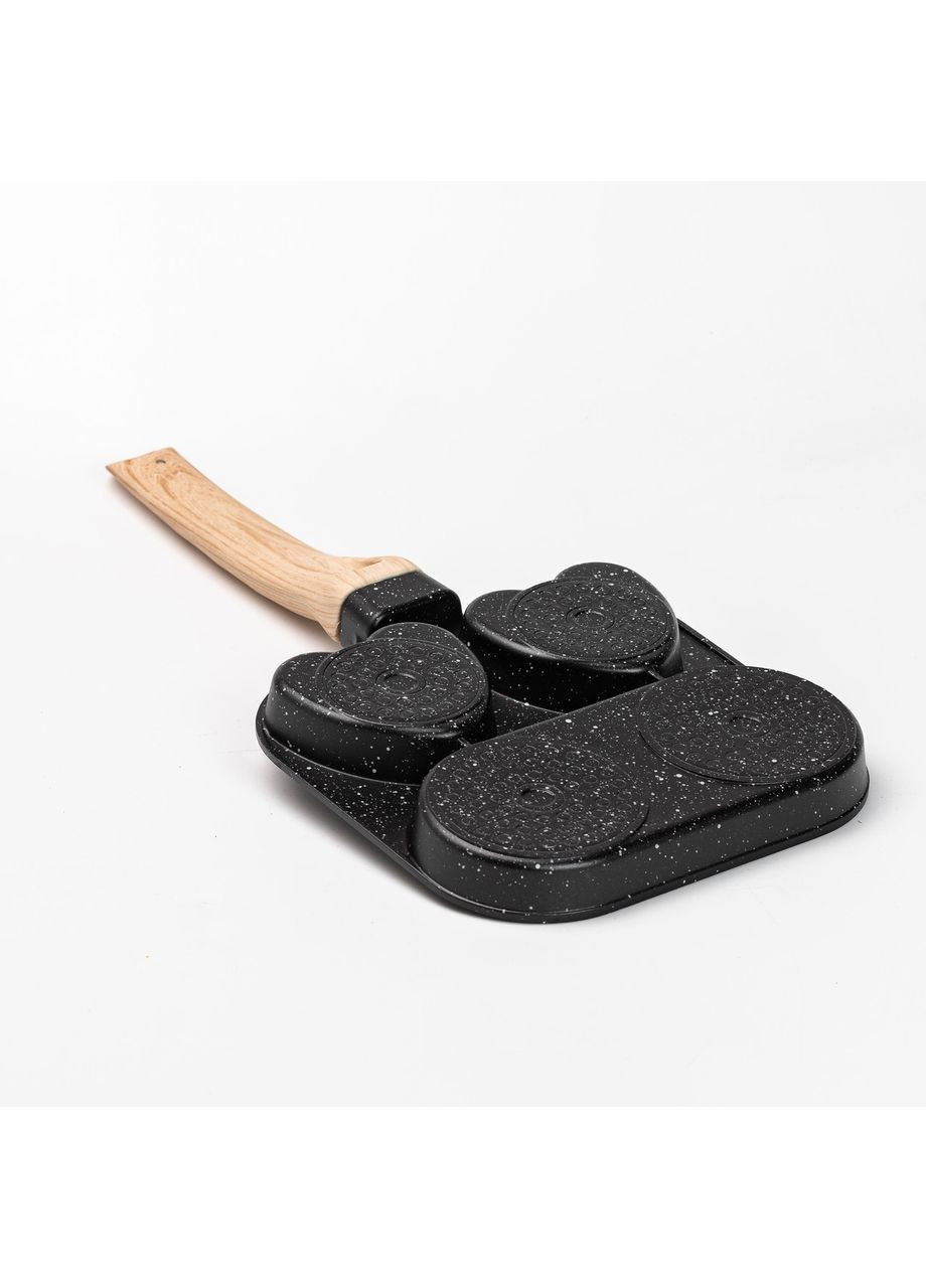 Сковорода квадратна порційна на 3 секції пательня з антипригарним покриттям для всіх плит чорна No Brand (367724441)