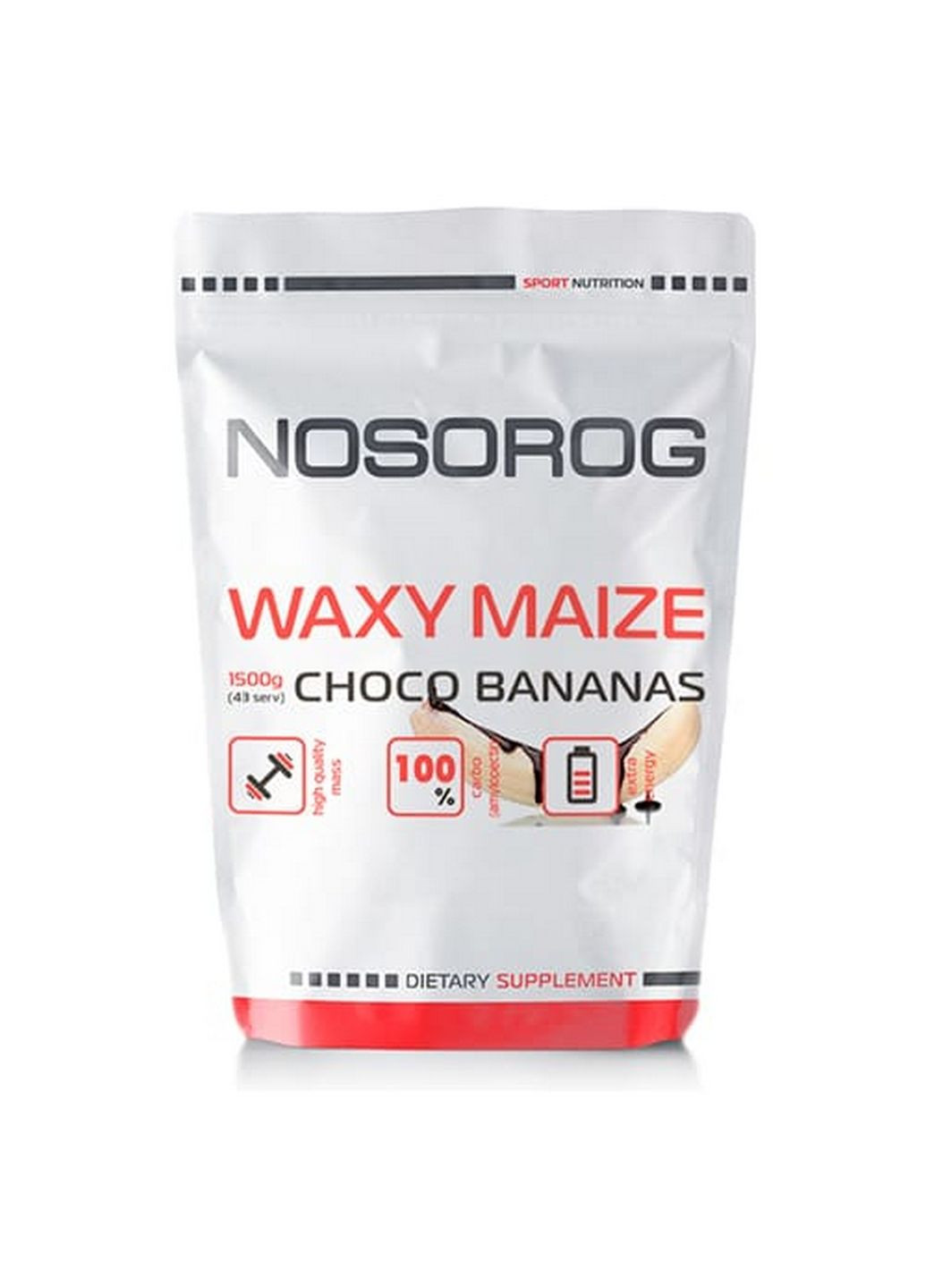 Передтренувальний комплекс Waxy Maize, 1.5 кг Шоколад-банан Nosorog Nutrition (295898788)