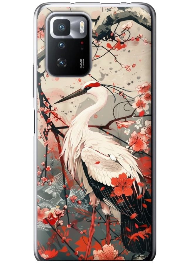 Силиконовый чехол 'Аист в цвету сакуры' для Endorphone Xiaomi Redmi Note 10 Pro 5G (291421751)