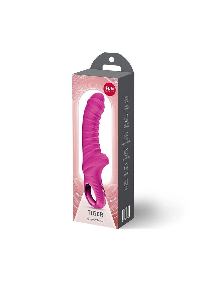 Вібратор для точки G TIGER Magenta, ребристий, підходить для анальної стимуляції Fun Factory (397839580)