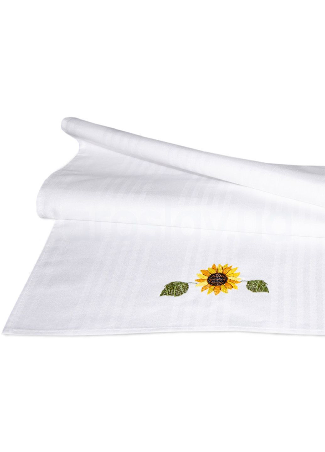 Рушник бавовна з вишивкою 45х75, 003 Соняшник Ярослав малюнок білий