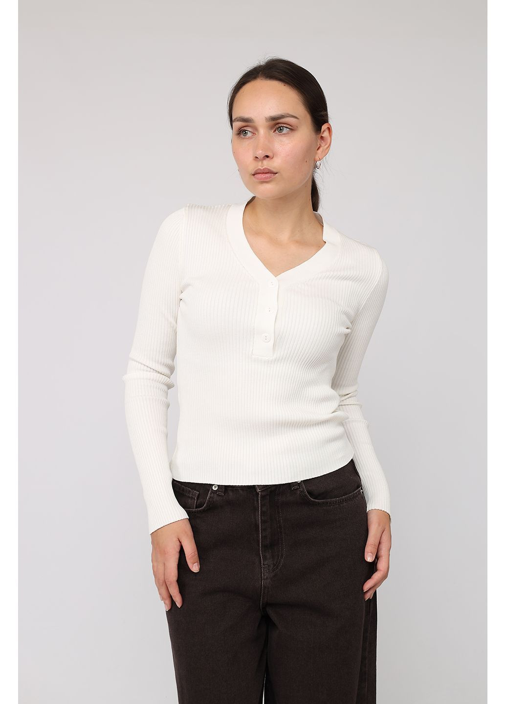 Пуловер женский цвет молочный CB-00286562 Yuki (366421866)