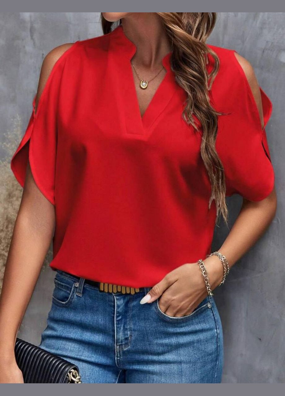 Красная летняя блуза ao233 No Brand