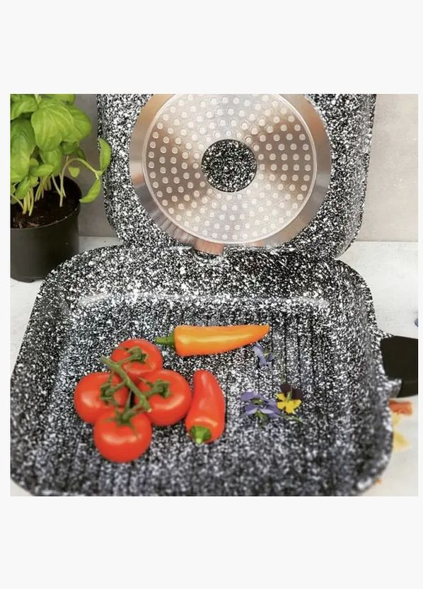 Сковорода гриль з кришкою гранітним покриттям 28см EB-3308 Edenberg (313862878)