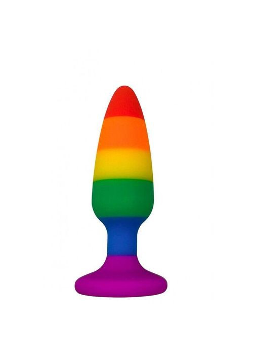 Силіконова анальна пробка Wooomy Hiperloo Silicone Rainbow Plug M, діаметр 2,9 см, довжина 11 см No Brand (366877334)