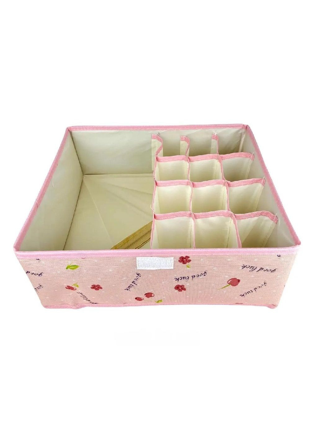 Органайзер для хранения носков нижнего белья мелочей аксессуаров спанбонд 31х27х12 см (477011-Prob) Розовый с ягодами Unbranded (293343329)