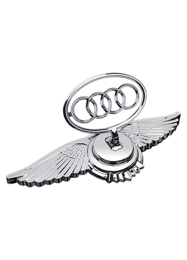 Емблема приціл орлині крила (металева LUXE версія) Хром 150г (на скотчі) Audi (369610736)