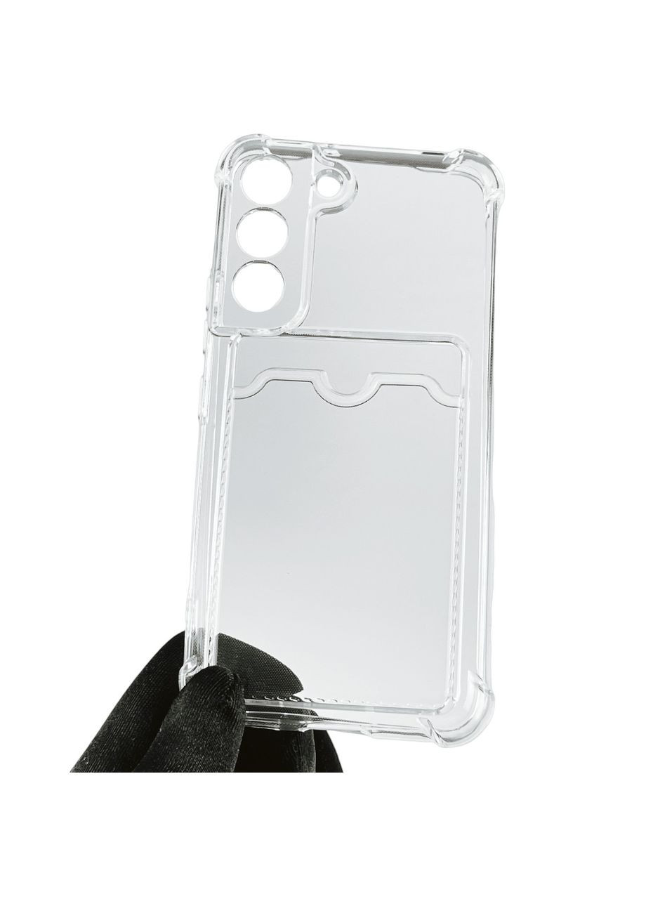 Чехол для Galaxy S22 SM-S901B с бронь углами с карманом для карточек k-pop на самсунг с22 прозрачный Samsung (366021001)