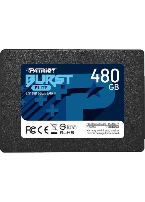 SSD накопичувач 2.5" 480GB SATA Burst Elite (PBE480GS25SSDR) Patriot (316302286)