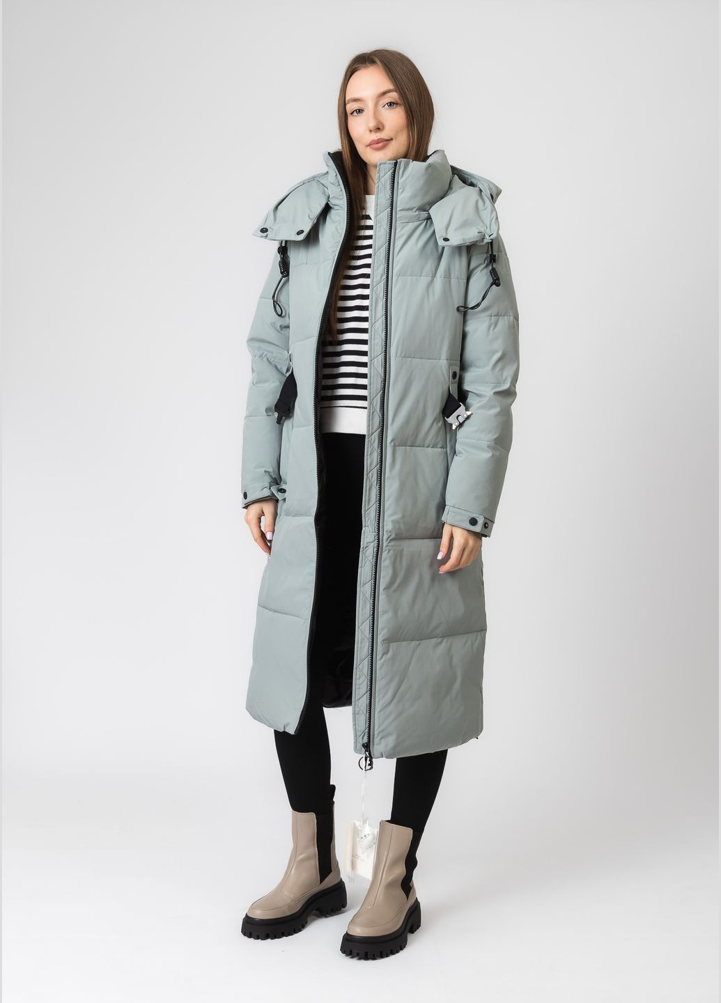 Темно-серый зимний Пуховик Towmy