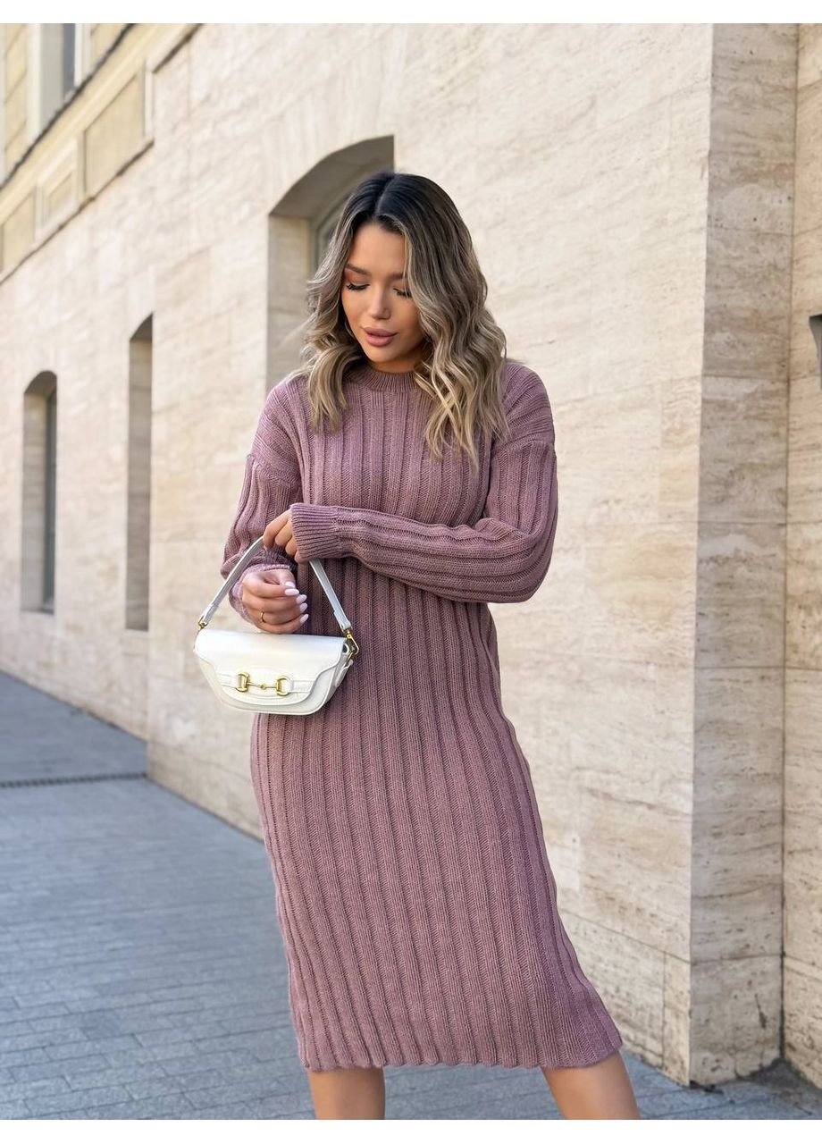 Пудрова сукня базова жіноча в'язана чорна 00348 No Brand