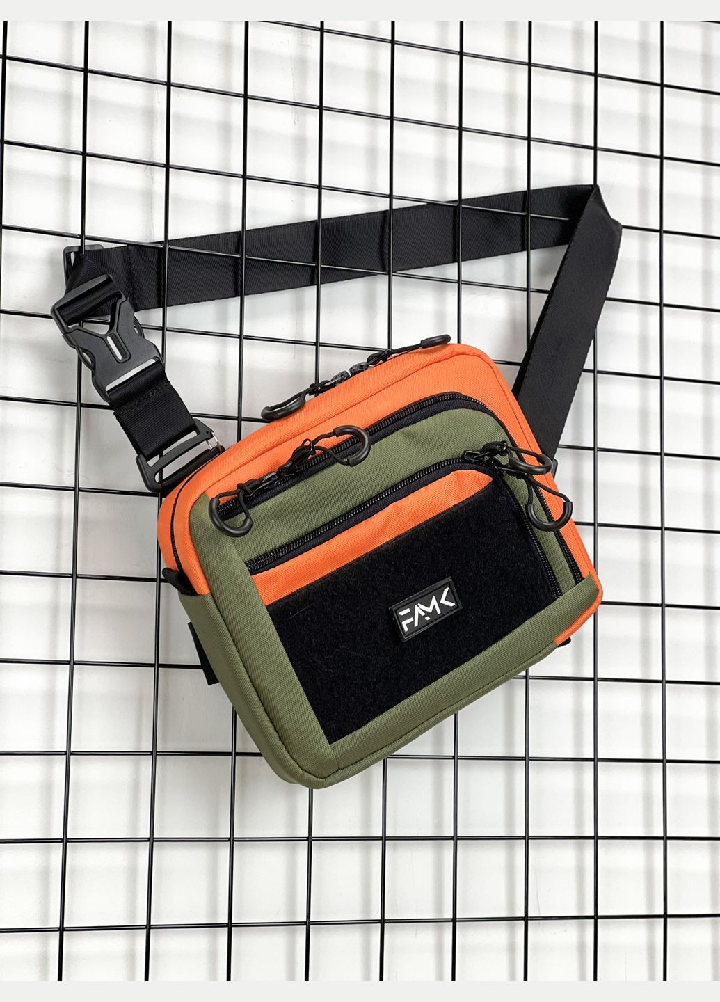 Сумка трансформер 3в1 (сумка через плечо, нагрудная - слинг, бананка) для мужчин и женщин, Оранжевый Famk (328294827)
