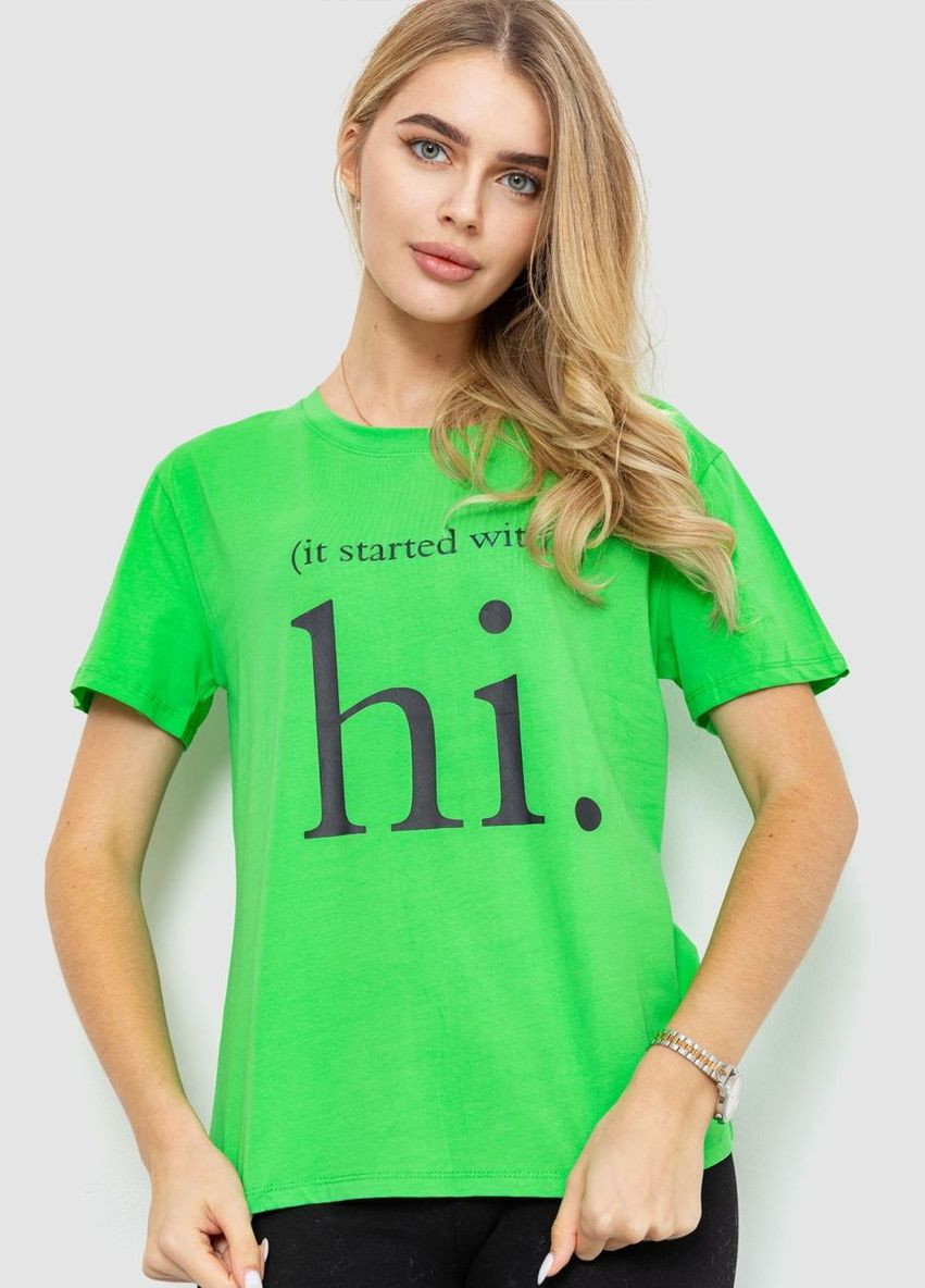 Жіноча футболка, кольору фуксії з принтом, Ager - (266815185)