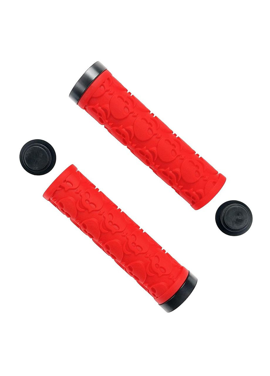 Грипсы резиновые 125 мм прямые с черепами с ал.замком (G0001021) No Brand (355802707)