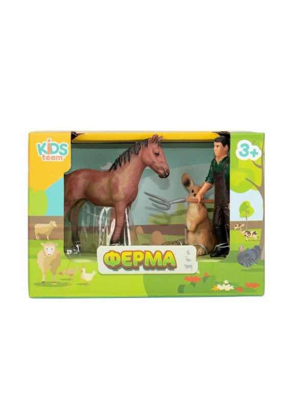Детский игрушечный набор "Ферма" Q9899-T1_1 кролик, лошадка, фермер Kids Team (322841090)