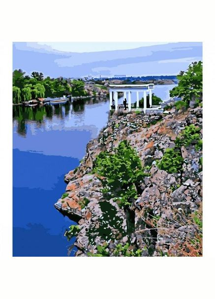 Картина по номерам Ласточкино гнездо на Хортице (с лаком и уровнем) 40х50 см SY6554 ( ) Strateg (328945319)