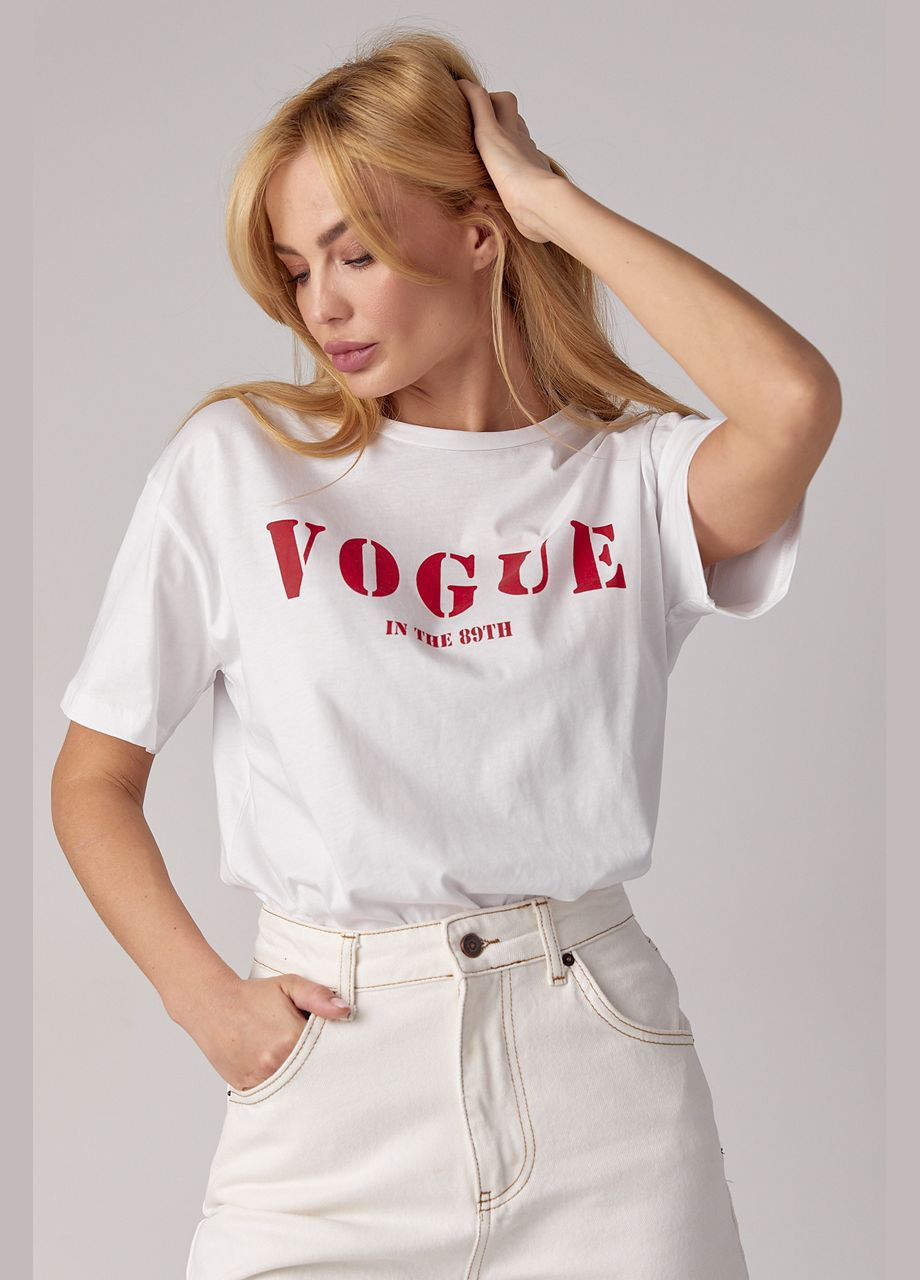 Жіноча футболка з написом Vogue Lurex - (294607066)