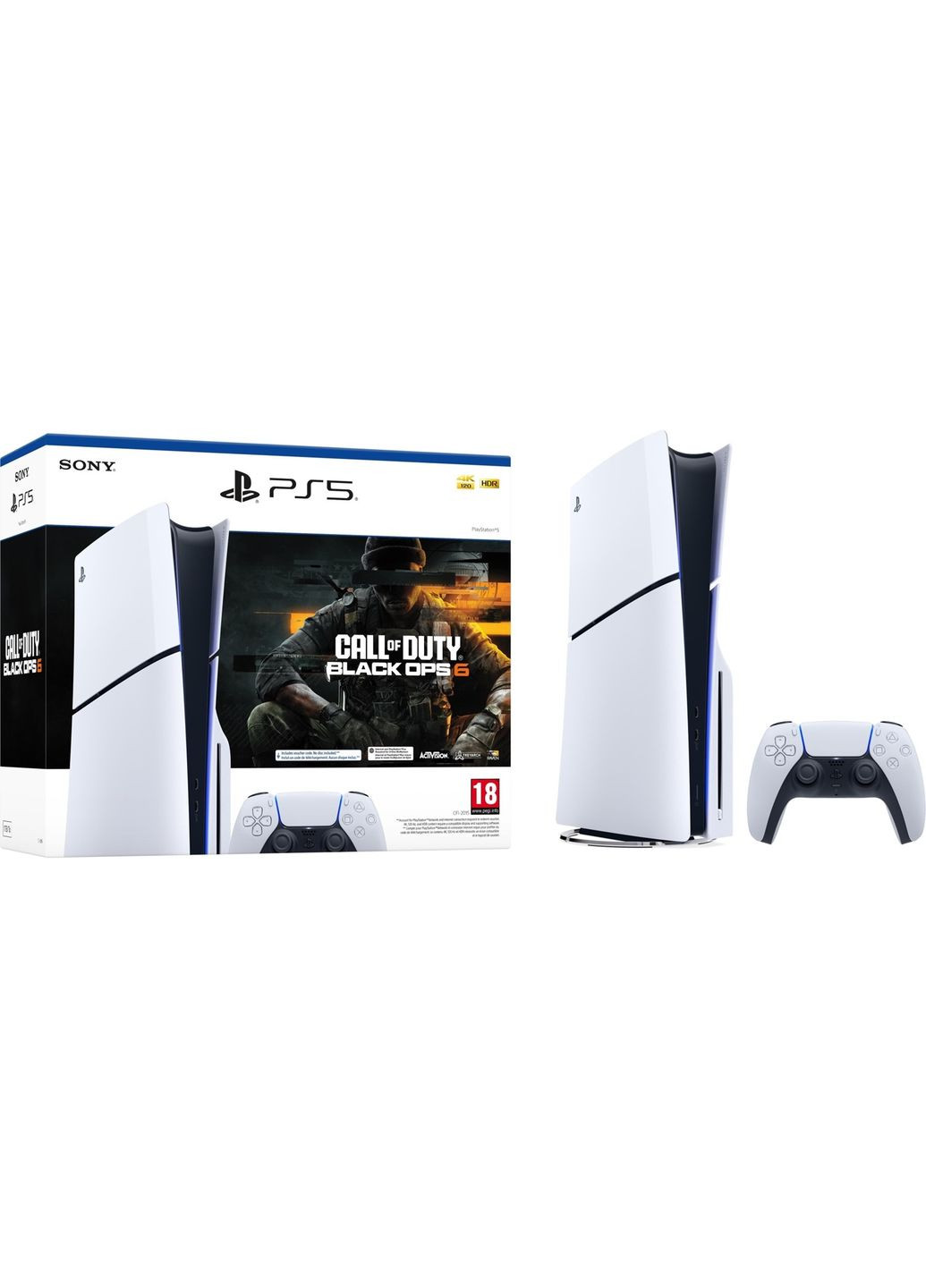 Игровая приставка PlayStation 5 Slim, White, с Blu-ray приводом + игра Call of Duty: Black Ops 6 (код активации) Sony (360605590)
