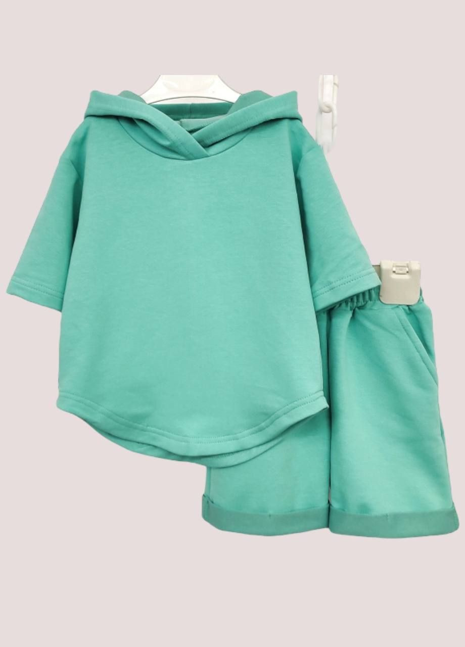 Зеленый демисезонный костюм детский для девочки и мальчика No Brand