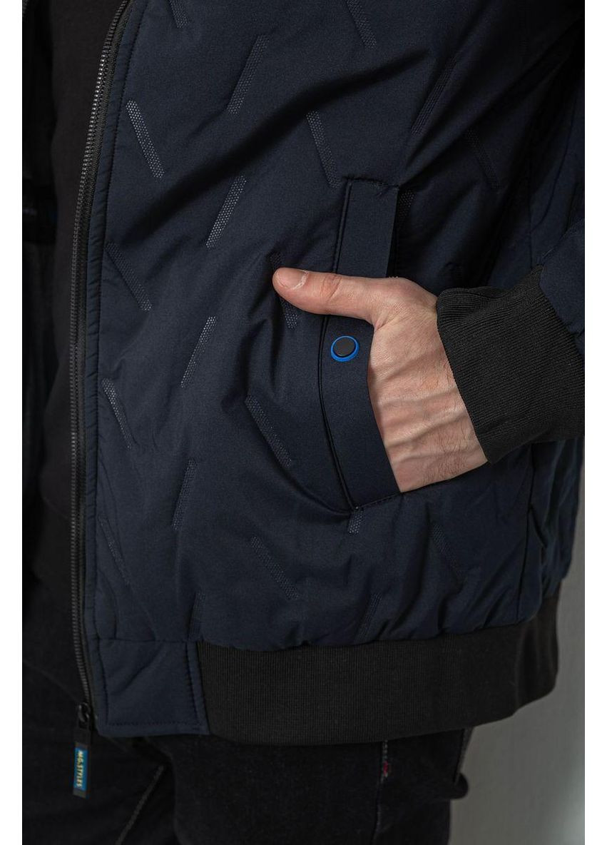 Синя демісезонна куртка чоловіча демісезонна з капюшоном, колір хакі, 244rl-9882al Ager