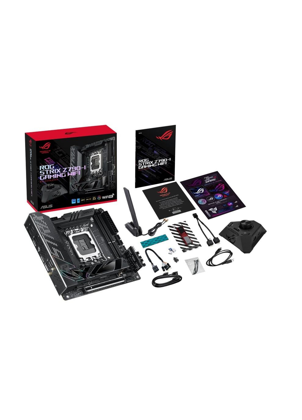 Материнская плата ROG STRIX Z790-I GAMING WIFI s1700 Z790 2xDDR5 M.2 HDMI Thunderbolt Wi-Fi BT mITX 90MB1CM0-M0EAY0 Asus (360793587)
