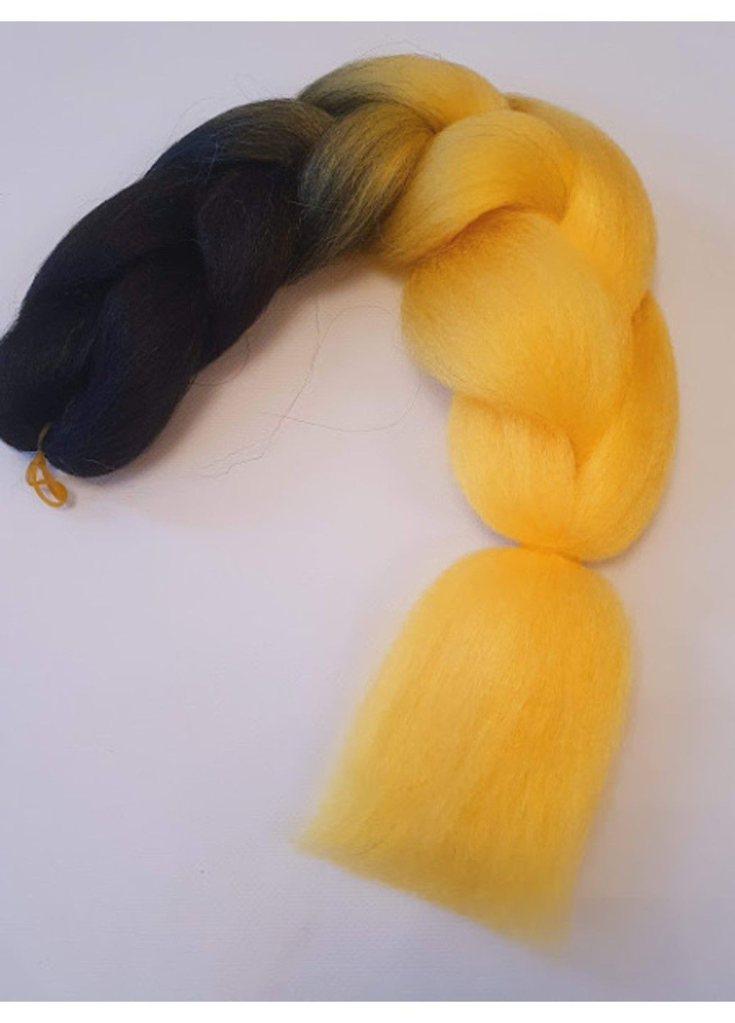 Канекалон Jumbo braid-омбре, Косы для плетения 60 см, цвет-черный+желтый (В11) No Brand (300779277)