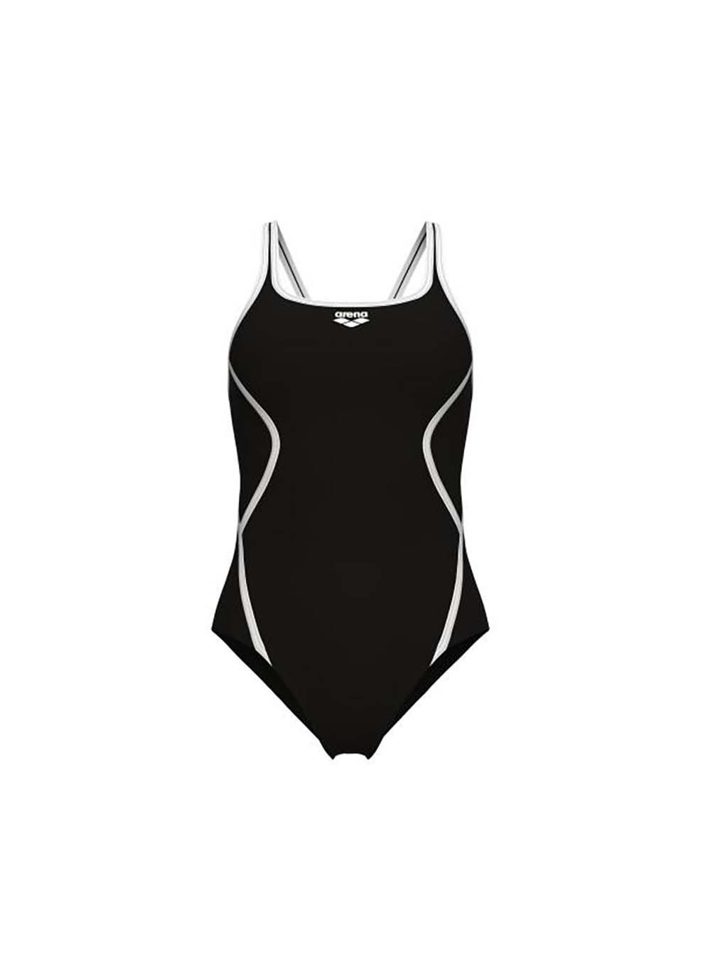 Комбінований демісезонний купальник закритий для жінок pro_file swimsuit solid чорний, білий Arena
